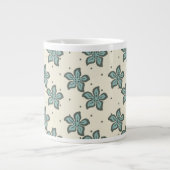 Wunderschöne graue Blumen Jumbo-Tasse (Vorderseite)