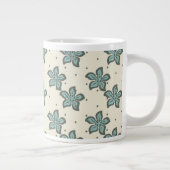 Wunderschöne graue Blumen Jumbo-Tasse (Rechts)