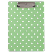 Wunderschöne grüne und weiße Polka-Punkte Klemmbrett (Vorderseite)