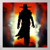 WUNDERSCHÖNE GUNSLINGER COWBOY IN DESERT POSTER (Vorne)