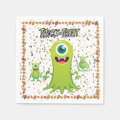 Wunderschöne Halloween-Gruppe von kleinen Monstern Serviette (Vorderseite)