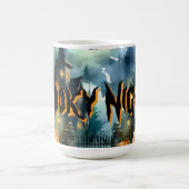 Wunderschöne Halloween Landschaft Wasserfarbe Kaffeetasse (Mittel)