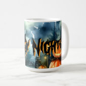 Wunderschöne Halloween Landschaft Wasserfarbe Kaffeetasse (VorderseiteRechts)