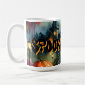 Wunderschöne Halloween Landschaft Wasserfarbe Kaffeetasse (Links)