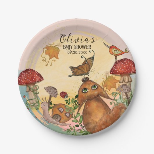 Wunderschöne Herbstduschplatte Pappteller (Vorderseite)