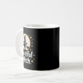 Wunderschöne Hexenmond-Silhouette Halloween 1 Kaffeetasse (Vorderseite Links)