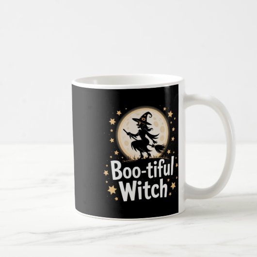Wunderschöne Hexenmond-Silhouette Halloween 1 Kaffeetasse (Rechts)
