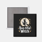 Wunderschöne Hexenmond-Silhouette Halloween 1 Magnet (Vorderseite/Rückseite)