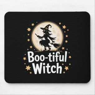 Wunderschöne Hexenmond-Silhouette Halloween 1 Mousepad