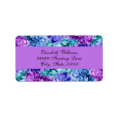 Wunderschöne Hydrangea-Blüten, personalisierbar Adressaufkleber (Vorne)