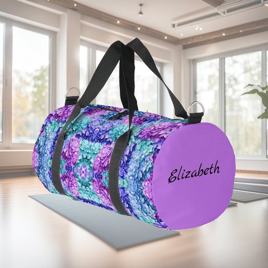 Wunderschöne Hydrangea-Blüten, personalisierbar Duffle Bag