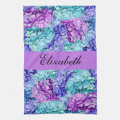 Wunderschöne Hydrangea-Blüten, personalisierbar Geschirrtuch (Vertikal)