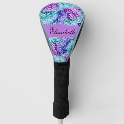 Wunderschöne Hydrangea-Blüten, personalisierbar Golf Headcover (Vorderseite)