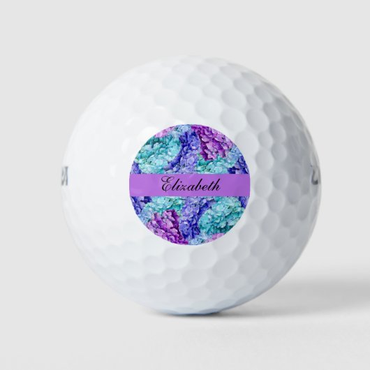 Wunderschöne Hydrangea-Blüten, personalisierbar Golfball (Vorderseite)