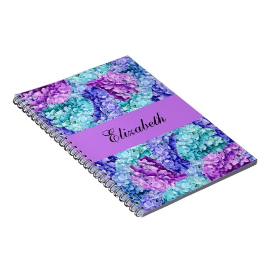 Wunderschöne Hydrangea-Blüten, personalisierbar Notizblock (Rechte Seite)