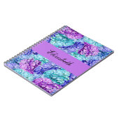 Wunderschöne Hydrangea-Blüten, personalisierbar Notizblock (Linke Seite)