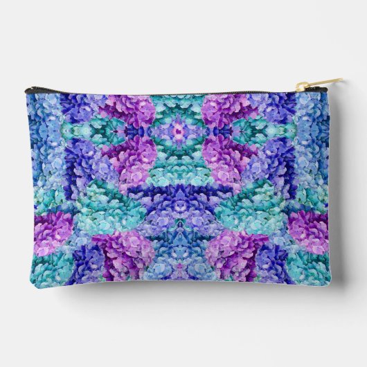 Wunderschöne Hydrangea-Blüten, personalisiert Zubehörtasche (Rückseite)