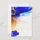 Wunderschöne Indigo Blue Orange Gold Wedding RSVP Karte (Rückseite)