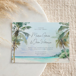 Wunderschöne Insel mit tropischen Palmen und Bäume Einladung