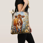 Wunderschöne Jersey-Kuh im Daisy-Feld Vintag Tasche (Von Nahem)
