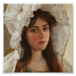 Wunderschöne junge Dame von Albert Lynch, Vintage  Fotodruck