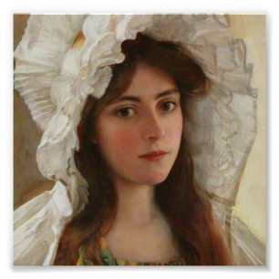 Wunderschöne junge Dame von Albert Lynch, Vintage Fotodruck