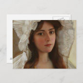 Wunderschöne junge Dame von Albert Lynch, Vintage Postkarte (Vorne/Hinten)