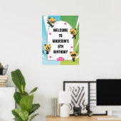 Wunderschöne Katze Noir Chibi Geburtstag Willkomme Poster (Heimbüro)