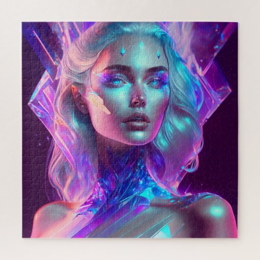 Wunderschöne KI-Kunst Hübsche eisige Glasähnliche Puzzle (Vertikal)
