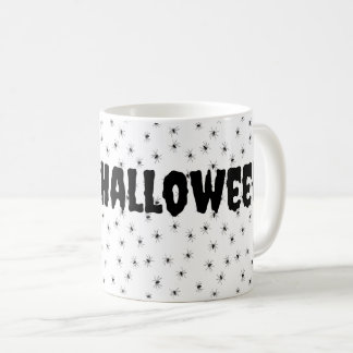 Wunderschöne kleine Spinnen über Halloween Kaffeetasse