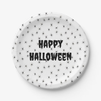 Wunderschöne kleine Spinnen über Halloween Pappteller