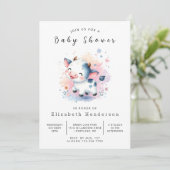 Wunderschöne Kuh Babydusche Einladung (Stehend Vorderseite)