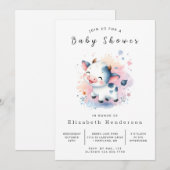 Wunderschöne Kuh Babydusche Einladung (Vorne/Hinten)