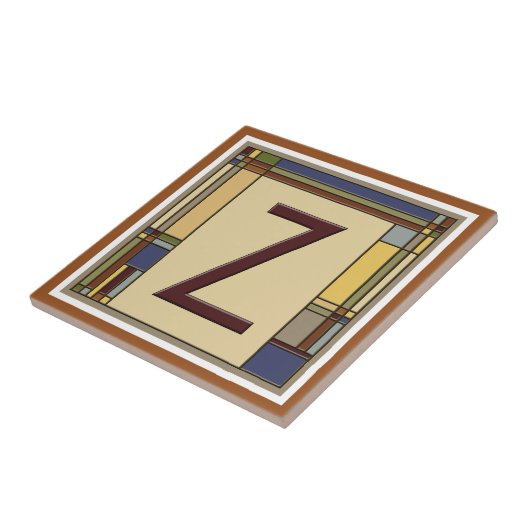 Wunderschöne Kunst & Handwerk Geometric Initial Z Fliese (Seite)