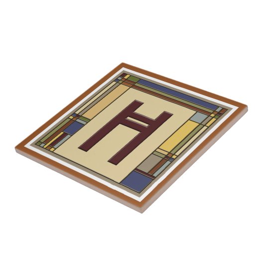 Wunderschöne Kunst & Handwerk Geometrische erste H Fliese (Seite)
