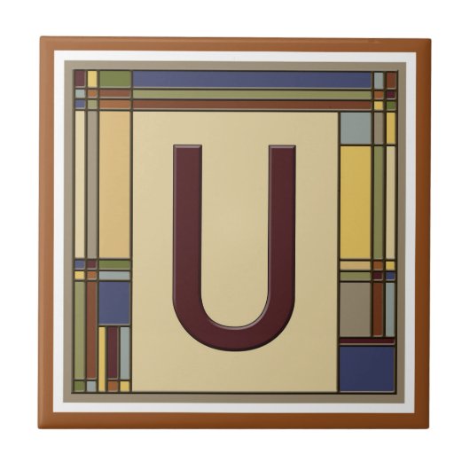 Wunderschöne Kunst & Handwerk Geometrische erste U Fliese (Vorderseite)
