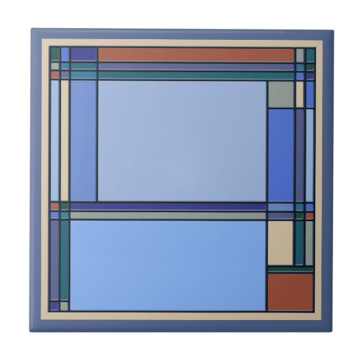 Wunderschöne Kunst & Handwerk Geometrische Muster Fliese (Vorderseite)
