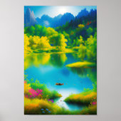 wunderschöne Landschaft mit Flussplakat Poster (Vorne)