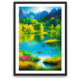 wunderschöne Landschaft mit Flussplakat Poster