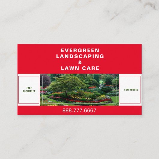 Wunderschöne Landschaftsgärtnerische Foto-Visitenk Visitenkarte (Vorderseite)