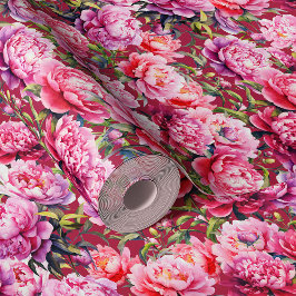 Wunderschöne Liebe Peonies auf Ruby Red Tapete