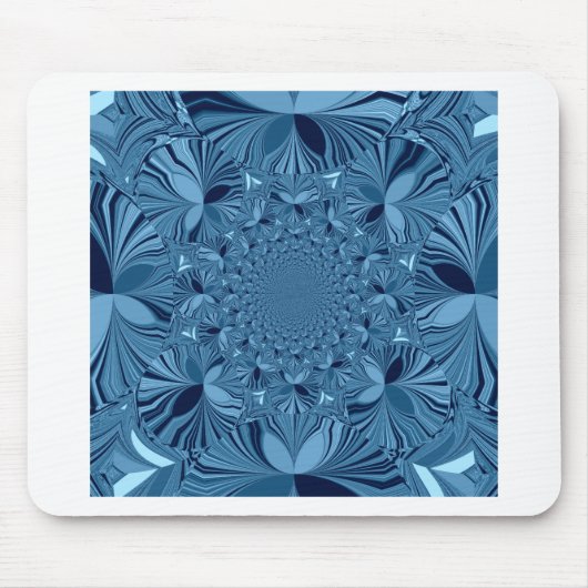 Wunderschöne liebliche irisierende blaue Kaleidosk Mousepad (Vorne)