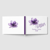 Wunderschöne Lila Blume Hochzeitsgassbuch Gästebuch (Voll)