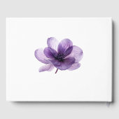 Wunderschöne Lila Blume Hochzeitsgassbuch Gästebuch (Rückseite)