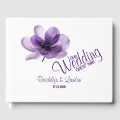 Wunderschöne Lila Blume Hochzeitsgassbuch Gästebuch (Vorderseite)