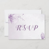 wunderschöne lila Blume RSVP Karte (Rückseite)