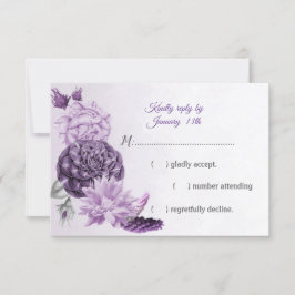 wunderschöne lila Blume RSVP Karte