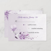 wunderschöne lila Blume RSVP Karte (Vorne/Hinten)