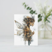 Wunderschöne Löwenzahn-Feenglitch Postkarte (Stehend Vorderseite)