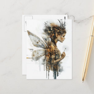 Wunderschöne Löwenzahn-Feenglitch Postkarte